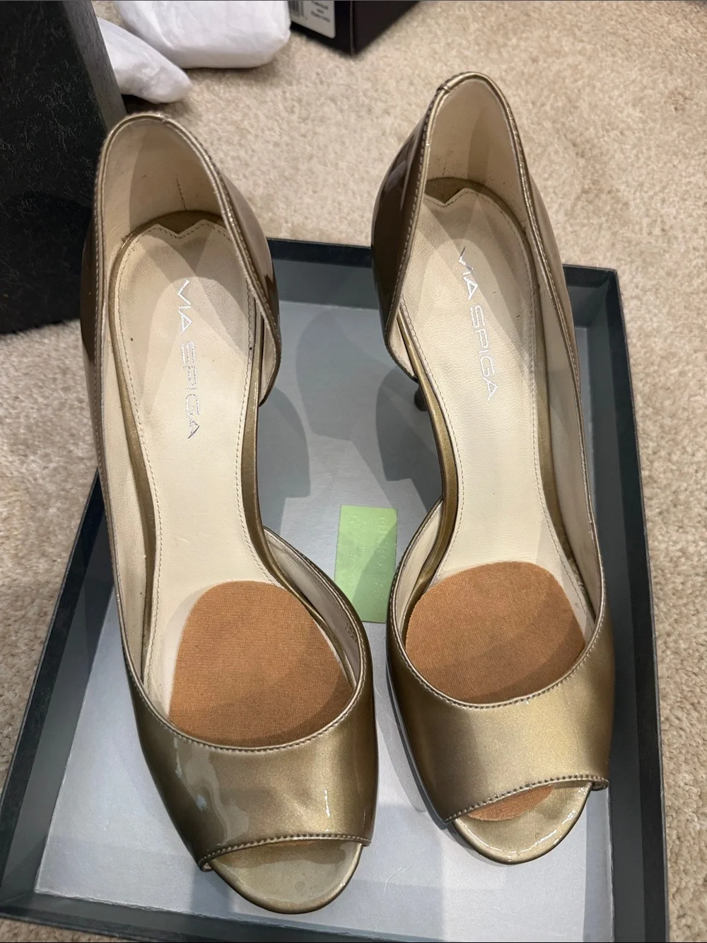Gold Peep-Toe Heels - Elegant Women's Dress Pumps